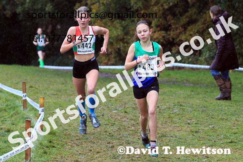 Girls Under-13s 2023 National Cross Country Relays, Berry Hill Park, Mansfield.  Photo: David T. Hewitson/Sports for All Pics